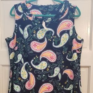 Talbots Paisley Floral 100% Cotton Knit Sheath Dress - Size X - NWT!